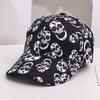 Skull Print Black Baseball Cap Women's Y2K Vintage Sun Hat Men Unisex Dad Hats