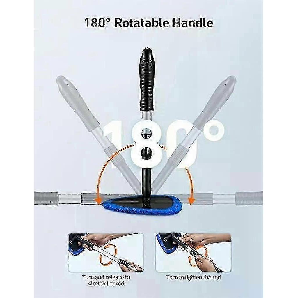 Car Windshield Cleaner, 4 Reusable Washable Microfiber Pads And Extendable Handle Car Windshield Wiper Kit WSLIHV