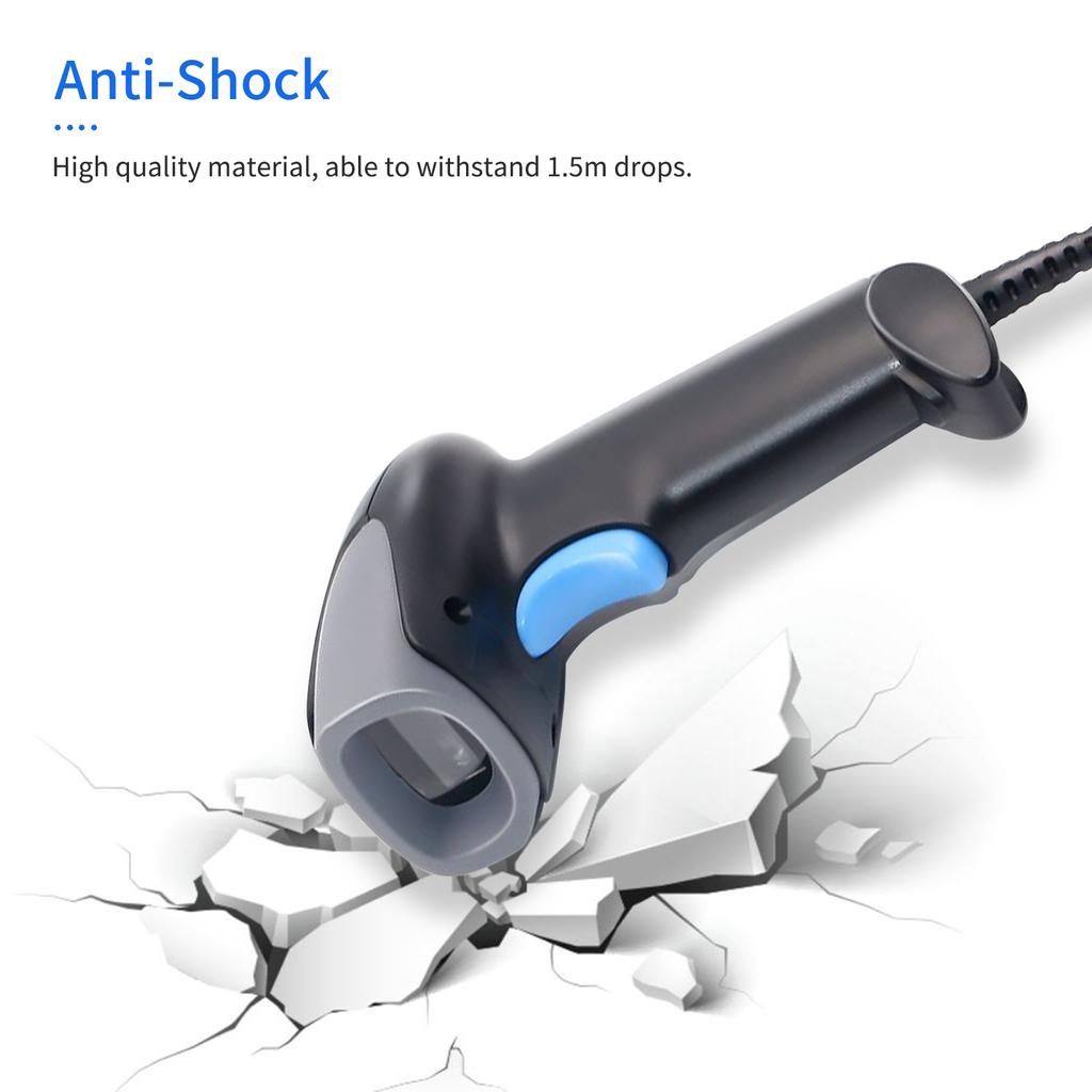 Handheld Barcode Scanner 1D Code Scanner 2.4G Wireless & USB Wired Bar Code Reader Compatible with