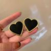 Серьги-гвоздики Черные с Серебряной Иглой Женские Корейские Сладкие и Крутые Трендовые Чувство Темный Стиль Серьги-гвоздики Характер Нишевые Легкая Роскошь Серьги