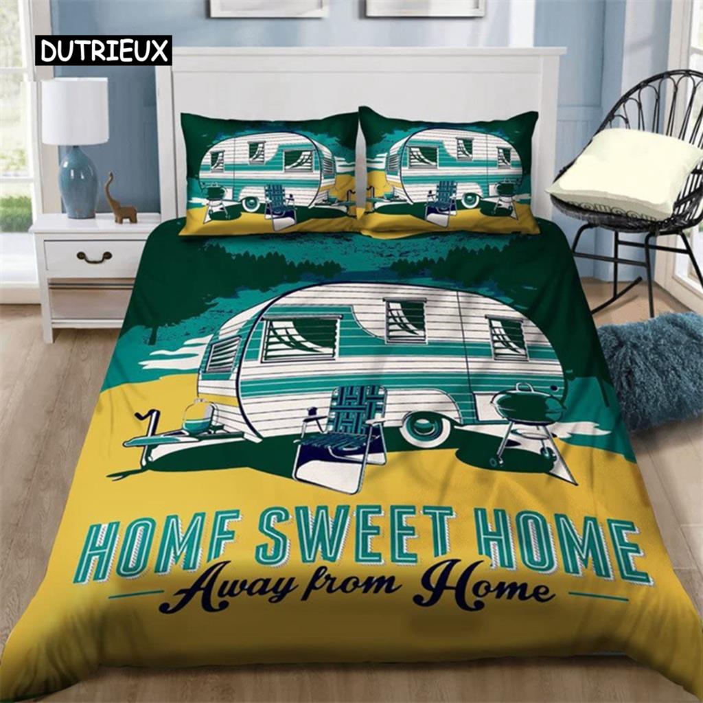 Пододеяльник для автомобиля для кемпинга, комплект постельного белья с изображением мультяшных животных, чехол для кемпинга, полный размер King, для подростков, подарки для взрослых