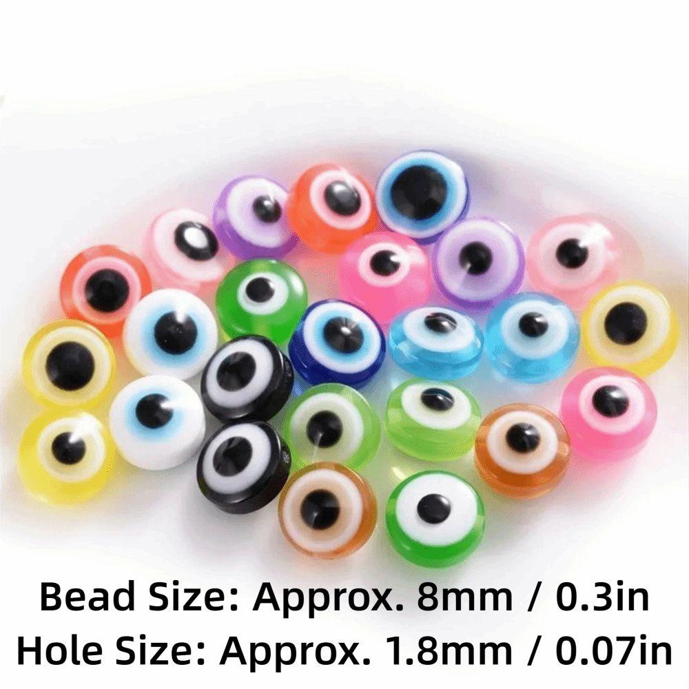 300pcs 8mm Evil Eye Beads Opaque Resin Eye Beads Beads & Bead Assortments Spacer Beads Necklaces
