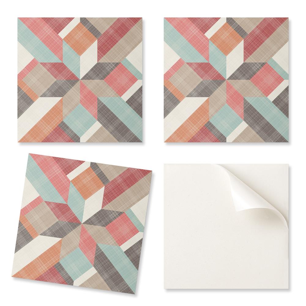 Komplet Samoprzylepnych Kafelków Pcv Geometria W Kolorowych Kształtach 20X20X20 Cm