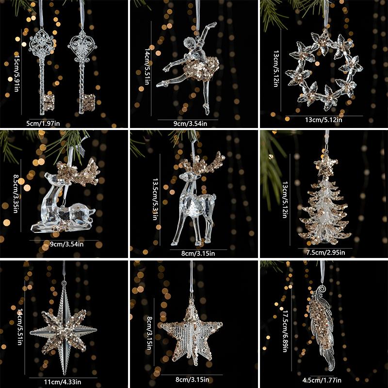 Рождественская прозрачная рождественская елка 1 Акриловые подвески Украшения Блестки Сцена Установка Реквизит