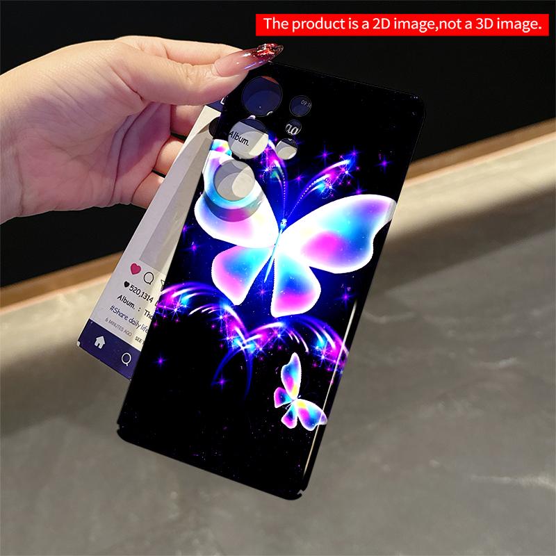 2DFlat Samsung phone case Neon Butterfly Galaxy Phone Case Applicable to Galaxy S23 S24 S25ULTRA S26 A12 A14 A15 A16 A54 A55