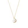 Necklace K18 Yellow Gold Akoya Pearl Diamond Crescent Crescent AGVN618640PA [Vendome Aoyama] [Official]