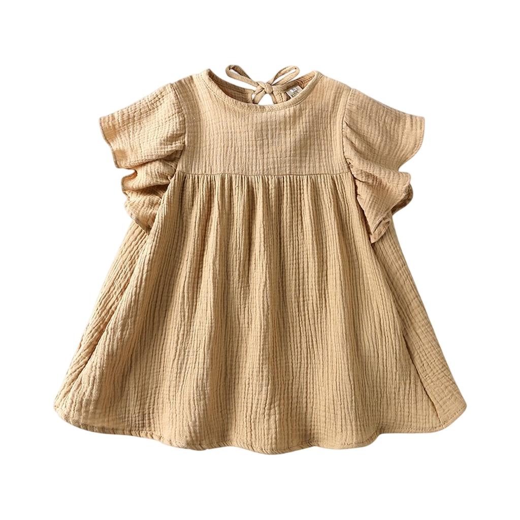 Летнее платье для девочки - Льняное платье принцессы без рукавов