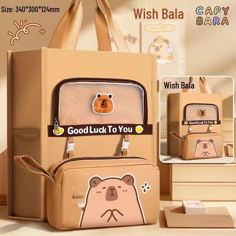 Канвасная сумка-тоут А4 с пандой - Большой вместимости для студентов и детских книг