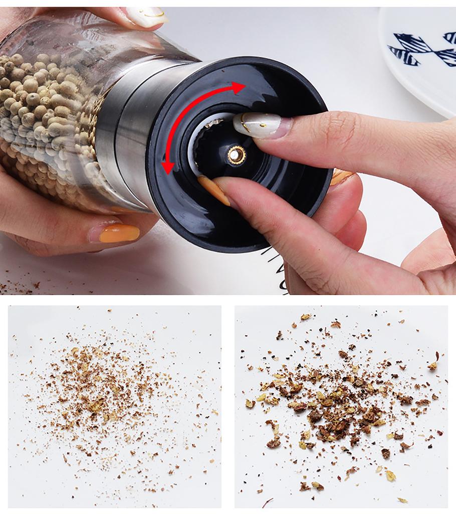 Stainless Steel Manual Pepper Grinder Seasoning Bottle