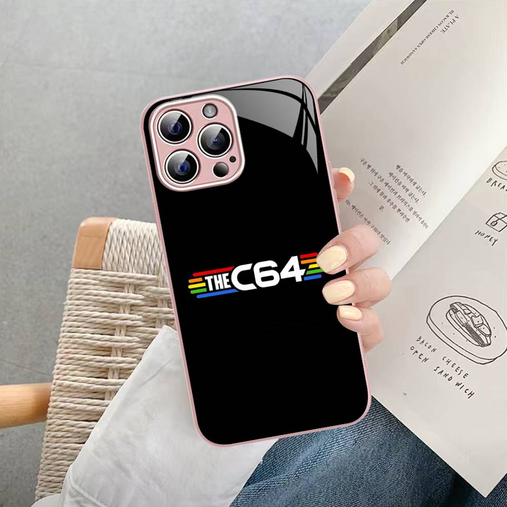 C-Commodore 64 Tempered Glass For Iphone 14 13 12 11 Pro Mini XS MAX 14Plus X XS XR Fundas