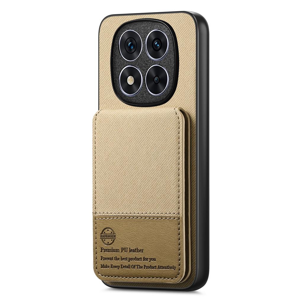 Чехол для Xiaomi Redmi Note 14 Pro+ 5G Тканевая текстура Кожа+ПК+ТПУ Блокировка RFID Чехол для телефона с держателем для карт