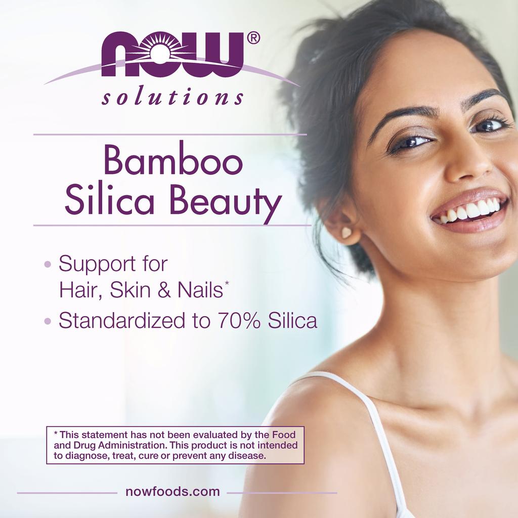 NOW Foods, Solutions, Bamboo Silica Beauty, 90 растительных капсул