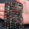 Горячая распродажа, африканские аксессуары из кровавого камня, натуральное изготовление ювелирных изделий, 4/6/8/10 мм, браслет, ожерелье, брелок, бусины, мода, 20-40 шт., бисерный материал
