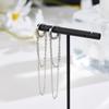 Серьги из стерлингового серебра S925 Уникальные Преувеличенные Европейский Американский Стиль Новая Модель Длинная Цепочка с Кисточкой Фианиты Тонкие Кольца Серьги