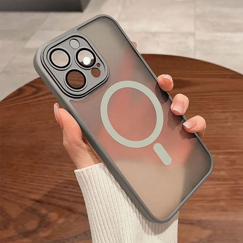 Luxury Magnetic Wireless Charge For Magsafe Case for iPhone 15 14 13 12 11 Pro Max Plus Translucent Shockproof Soft Bumper Cover