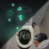 2Pcs Halloween Luminous Toilet Lid Decals Scary Wall Stickers DIY Horror Bathroom Home Party Decor
