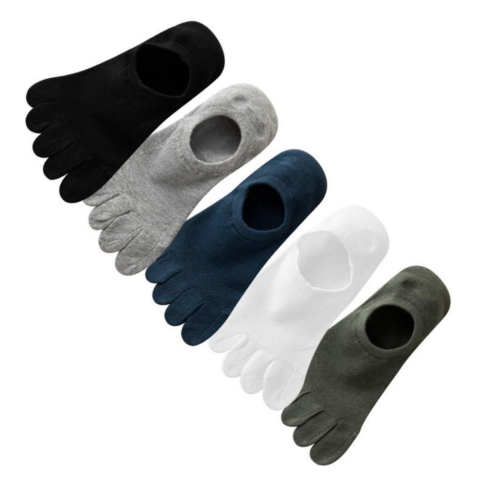 Solid Color Five Finger Socks Cotton Toe Separate Socks Sports Socks Five Toe Socks Men's Use