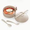 1 Pcs Eco-Friendly Wheat Straw Ramen Bowl Set Student Dorm Microwave Instant Bowl Home Dinnerware With Lid Handle Salad Bowls
