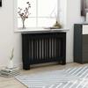 Black Radiator Cover - VidaXL - 112x19x81 Cm - MDF - Storage Space for Books and Ornaments