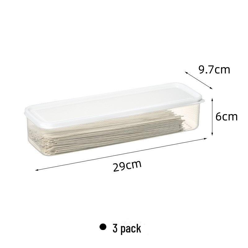 Food Grade Long Square Noodle Storage Box with Green Onion, Ginger, Garlic, and Shallot Compartments