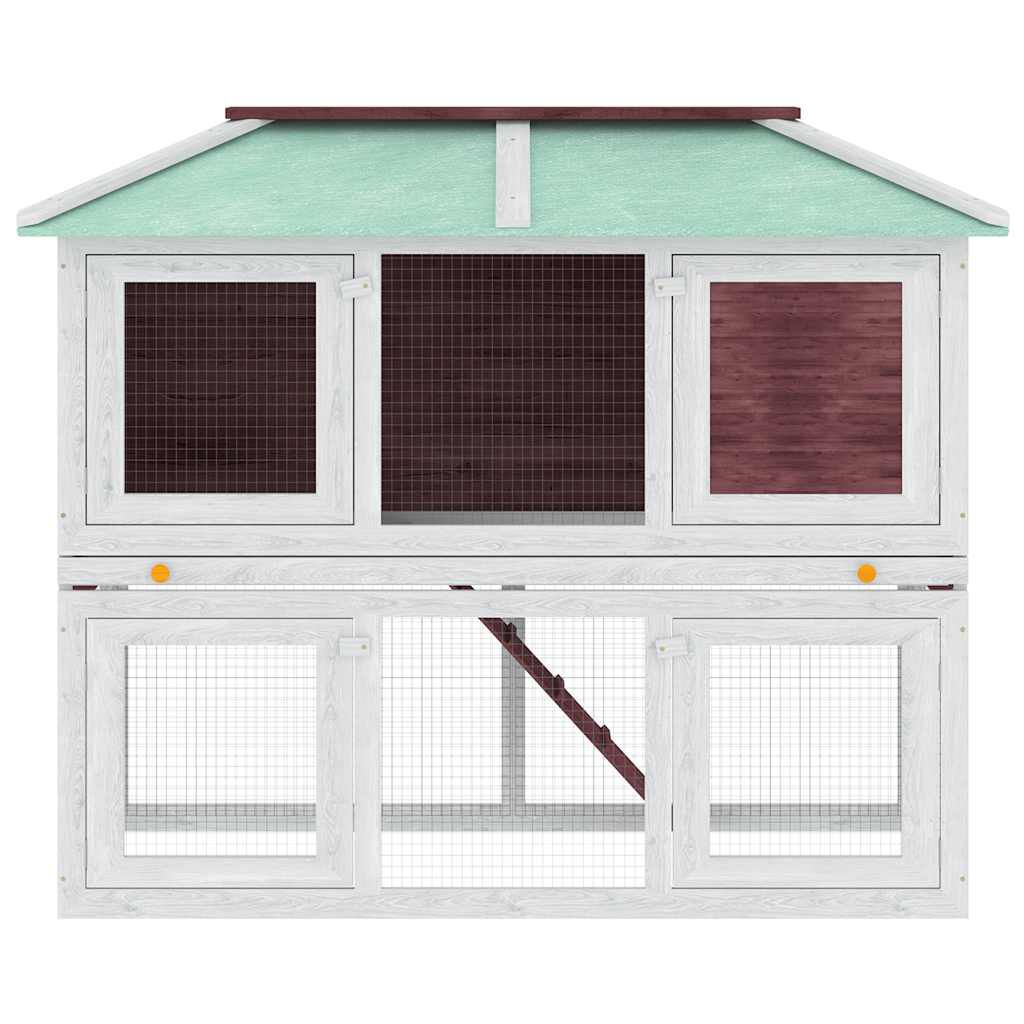 vidaXL Double Pet Cage, Brown, Wood