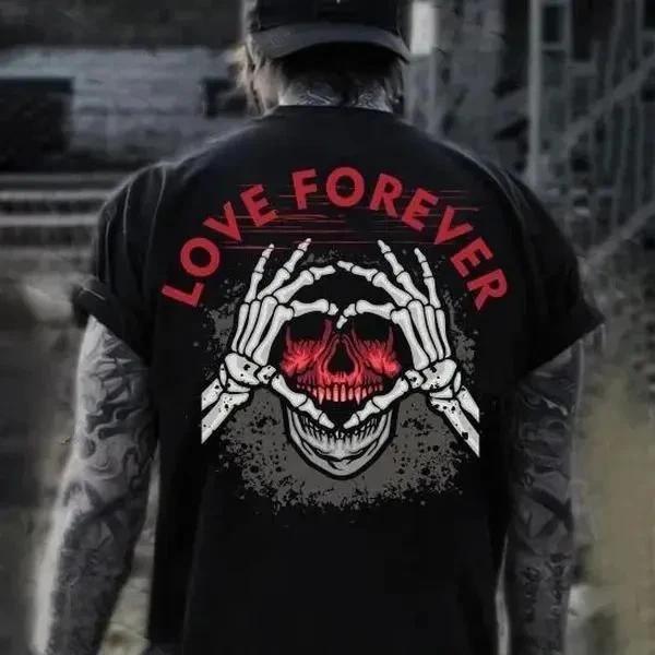 LOVE FOREVER Футболка с принтом Скелет Палец Сердце