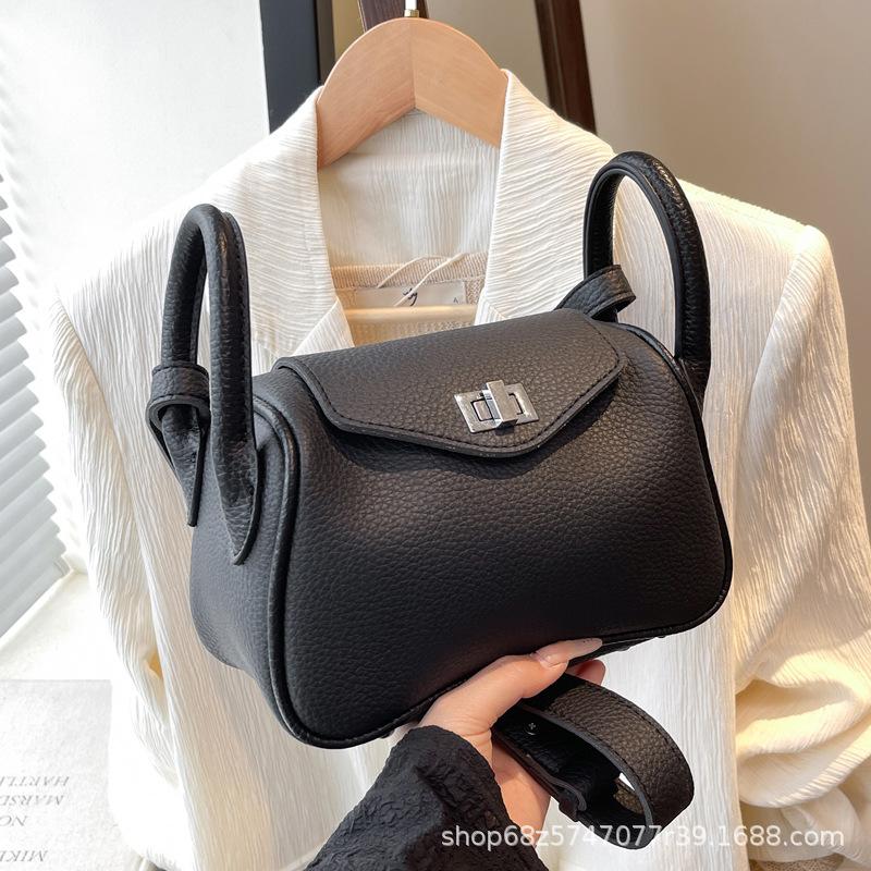 Spring Niche Lychee Pattern Shoulder Bag High-value Temperament Pillow Bag 2025 Spring New Women's Fashion Bag