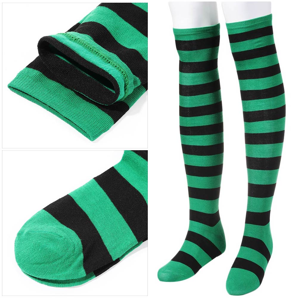 Повседневные Теплые Женские Полосатые Чулки Выше Колена Длинные Носки До Бедра