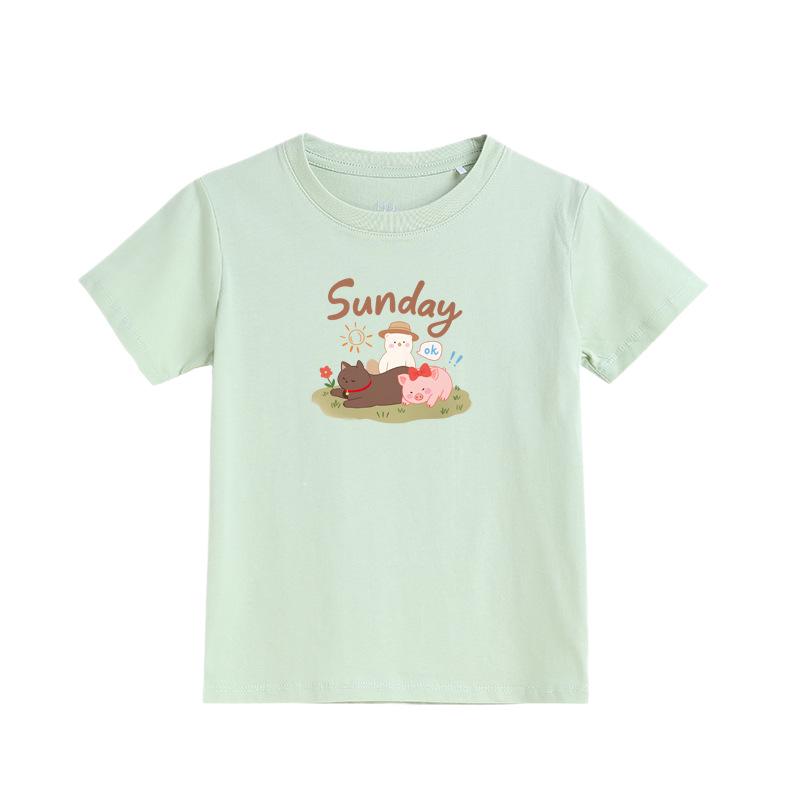 Girls' Fashion Print Short-Sleeve T-shirt - Casual Summer Style Top for Children