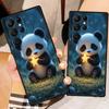 Мультяшный аниме-панда, милый чехол для телефона Samsung Galaxy S26 S25 S24 S23 S22 S21 S20 Ultra Plus FE 5G, черный, мягкий ТПУ