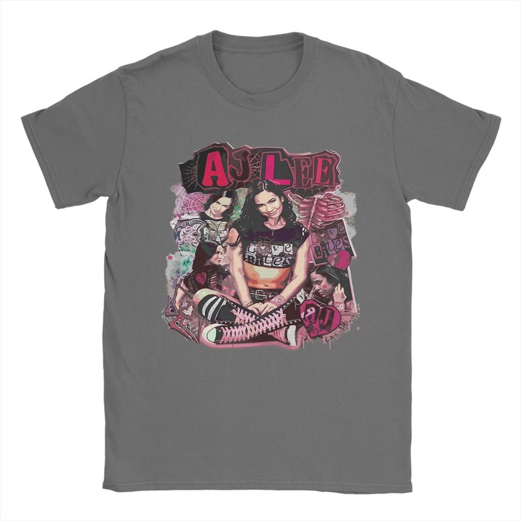 Винтажные футболки рестлера Эй Джей Ли для мужчин из чистого хлопка, потрясающая футболка с круглым вырезом, футболка с коротким рукавом, одежда больших размеров