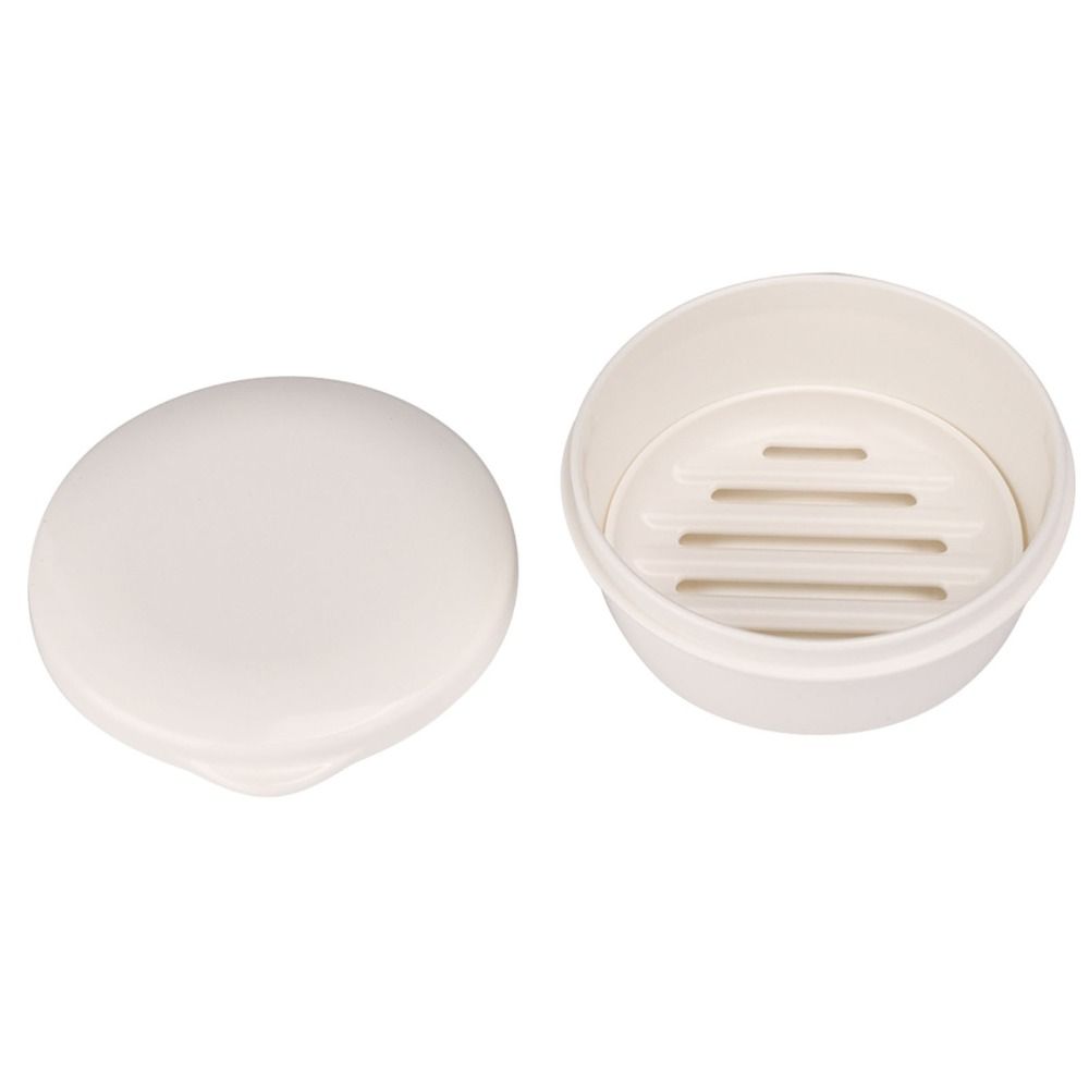 Plastic Soap Case White Soap Dish Round Corner Soap Box Outdoor Camping