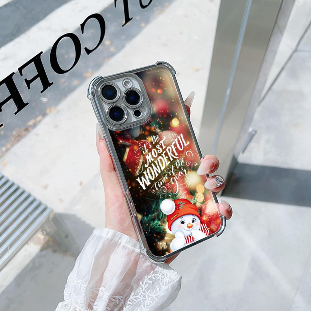 Чехлы для телефонов Ae121 Merry Christmas Santa design art из гальванизированного ТПУ для Samsung A54 A12 A14 S23 S24 Ultra A55 A15 S21 FE с четырьмя углами защиты