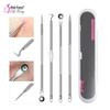 4-Piece Stainless Steel Double-Ended Blackhead and Acne Extractor Set