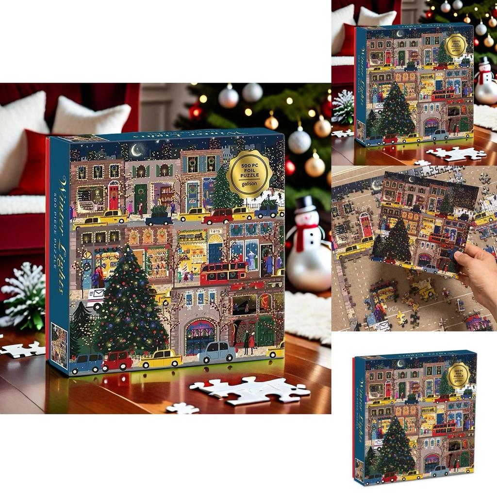 Winter Christmas Street Scene Pattern Puzzle Toy For Adults And Stress Relief