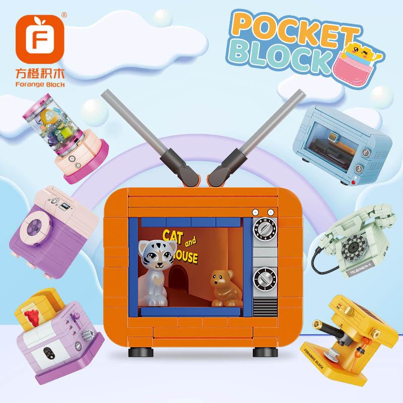 Mini Appliances Home Electrical Appliances Furniture Tv Assembly Ornament Toys Children Gift Model Building Block Bricks Sets