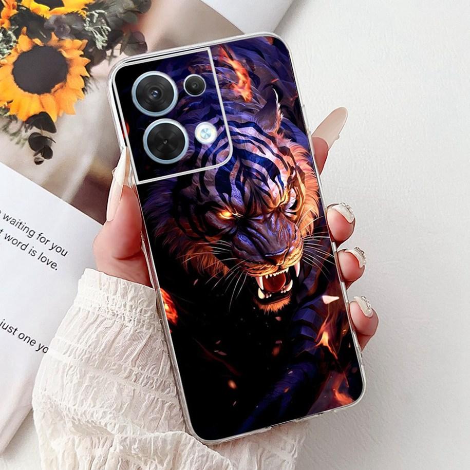 For OPPO Reno 8 Case CPH2359 Cover Cute Cartoon Cat Carp Lion Soft Silicone Shockproof Bumper For OPPO Reno8 Pro 5G CPH2357 Capa