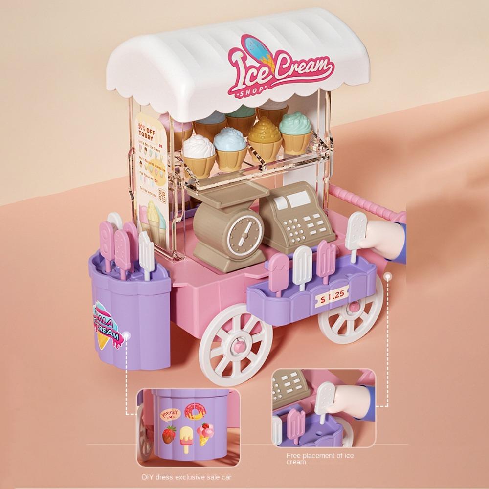 Colorful Ice Cream Truck Toy Dessert Stand Children's Food Stand Truck Toy Mini Bread Truck  Kids