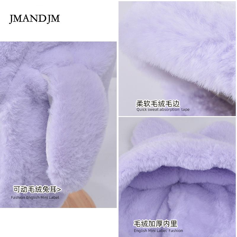 Детские шапки, двигающиеся ушки, шарфы с мультяшными кроликами, универсальные шапки, для мальчиков и девочек, зимние защитные наушники, пуловеры.