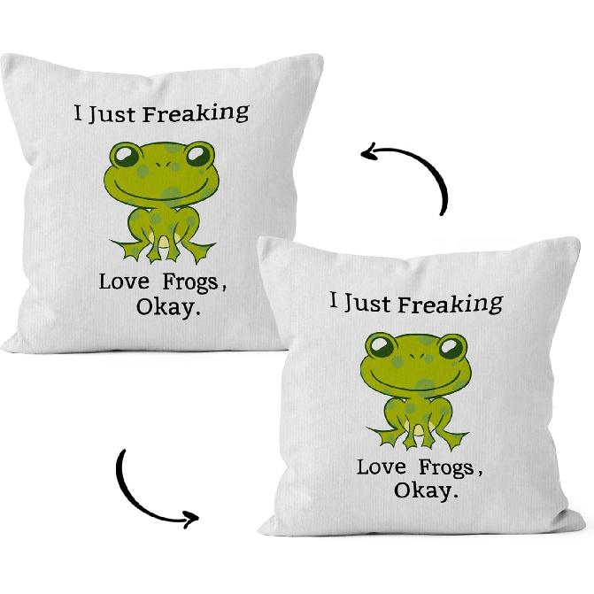 HIWX Dinosaur Pillow Covers 18x18 Double-Sided, Dinosaur Lovers Gifts for Kids Boys Girls Women Men, I Just Freaking Love Dinosaurs Okay Decorative