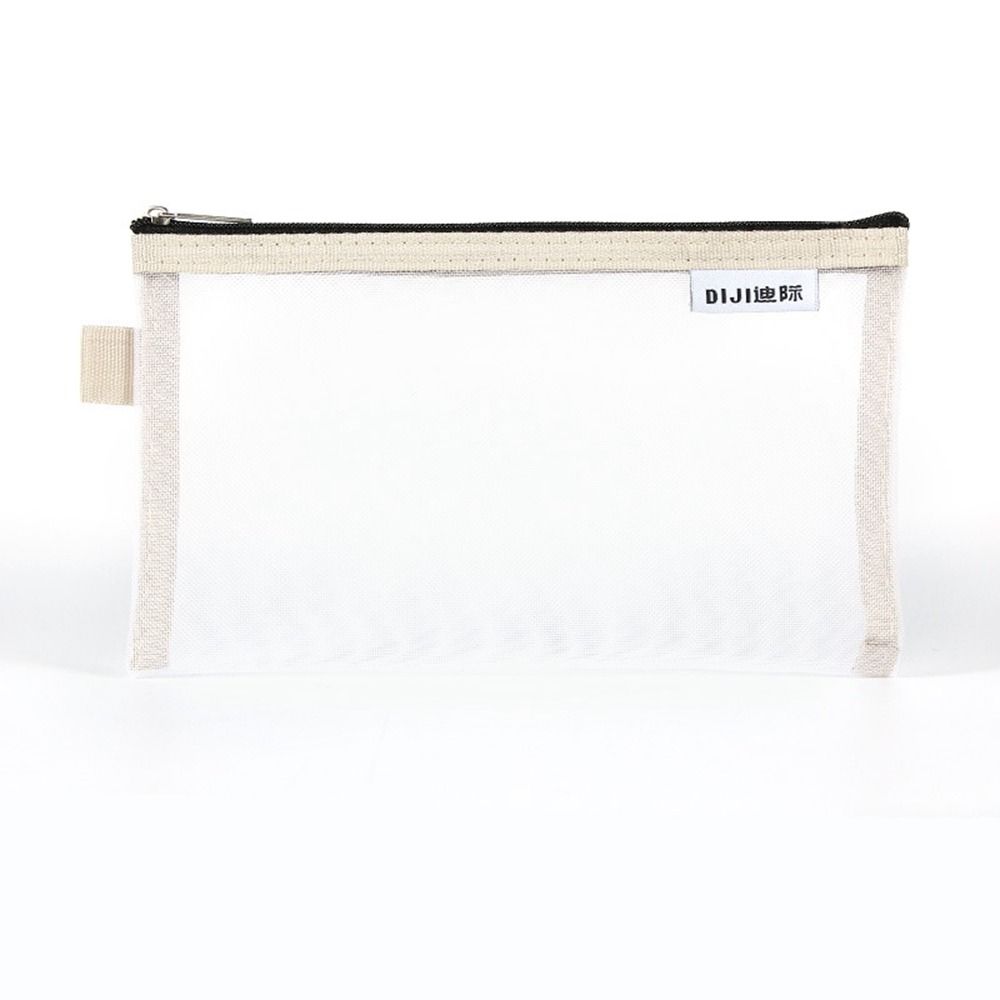 Zipper Pouch Small Wallet Grid Pencil Bag Mesh Storage Bags Stationery Bag Transparent File Bag