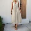 Women's Summer V-neck Comfortable Loose Sleeveless Vest Dress