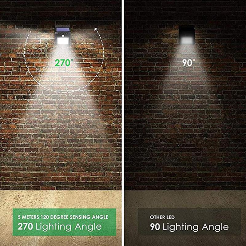 3 Sides LED Solar Power Wall Light Motion Sensor IP65 Waterproof for Outdoor Street Garden Yard Security Lamp