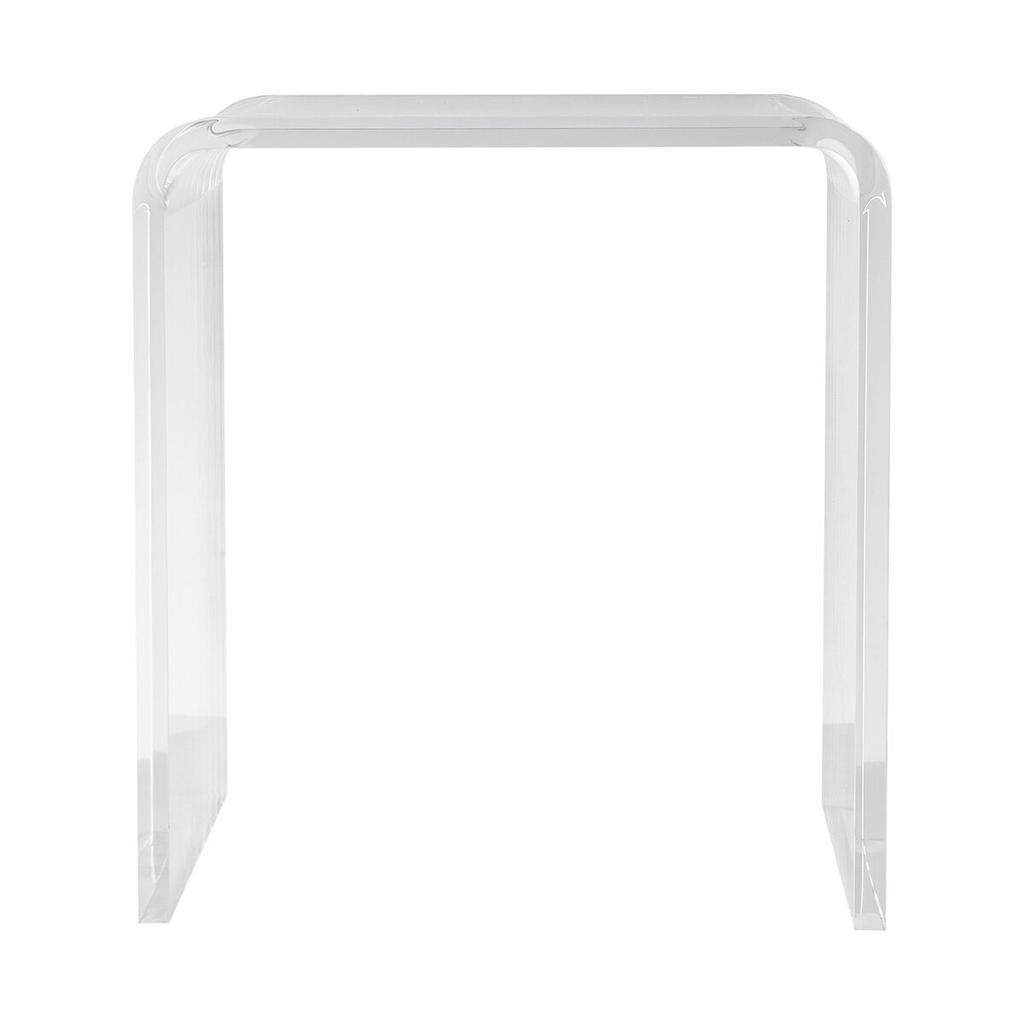 Acrylic End Table, C-Shaped Lucite Side Table, Clear Acrylic Side Table for Drink, Food, Snack used in Living Room, Bedroom, and Study