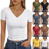 Women's Fashion Casual Slim Short Sleeve Bottom Shirt Outerwear Tops