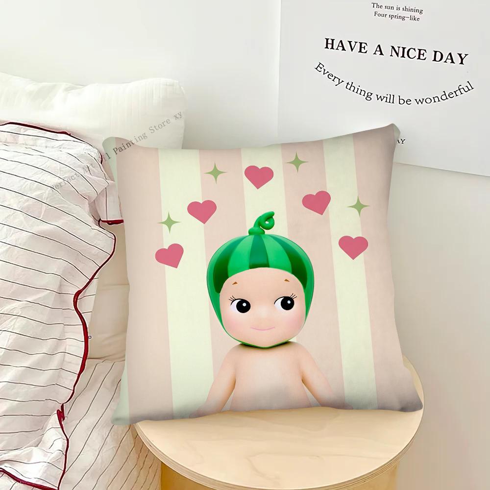 Милая кукла мультяшная наволочка Sonnys Angels модная квадратная наволочка для спальни, дивана, комнаты, внутреннее украшение, чехол для подушки для отдыха