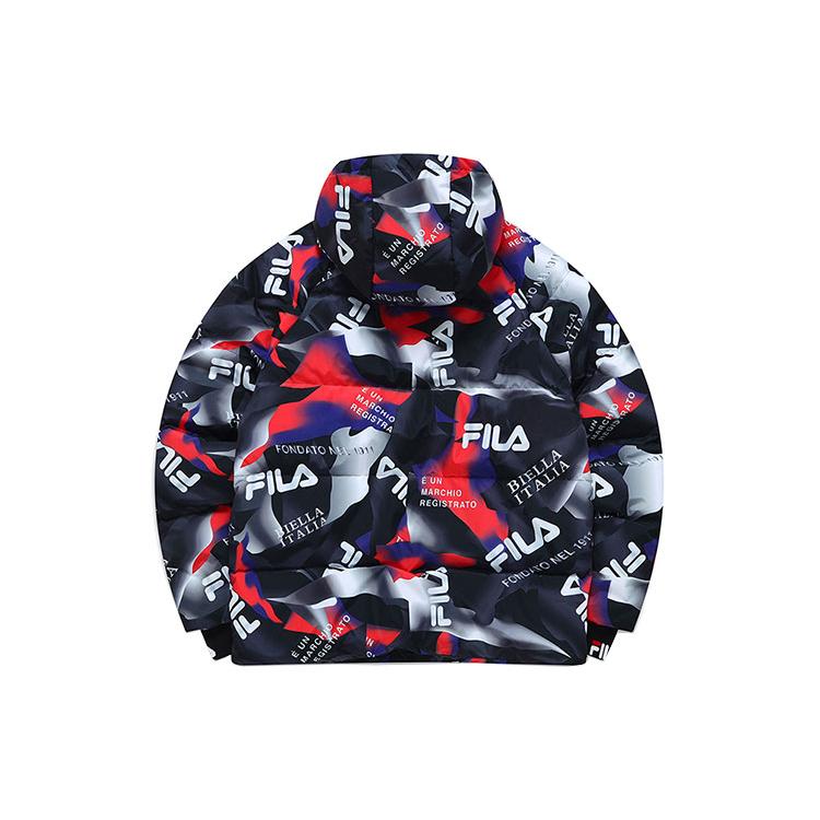 New FILA Down Jacket Men's All Over Print F61M148946FBK