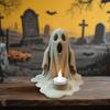 Подсвечник Привидение с Беспламенной Светодиодной Свечой Лампой Напечатанный на 3D Принтере Хэллоуин Декор Настольное Украшение Привидение для Центра Стола Полки