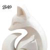 Easy Care Fox Statue 3D Printed Sculpture, Matte White Minimalist Solid Structure Ornament, Sculpture Stain-Resistant Smooth Surface Compact Art Piece