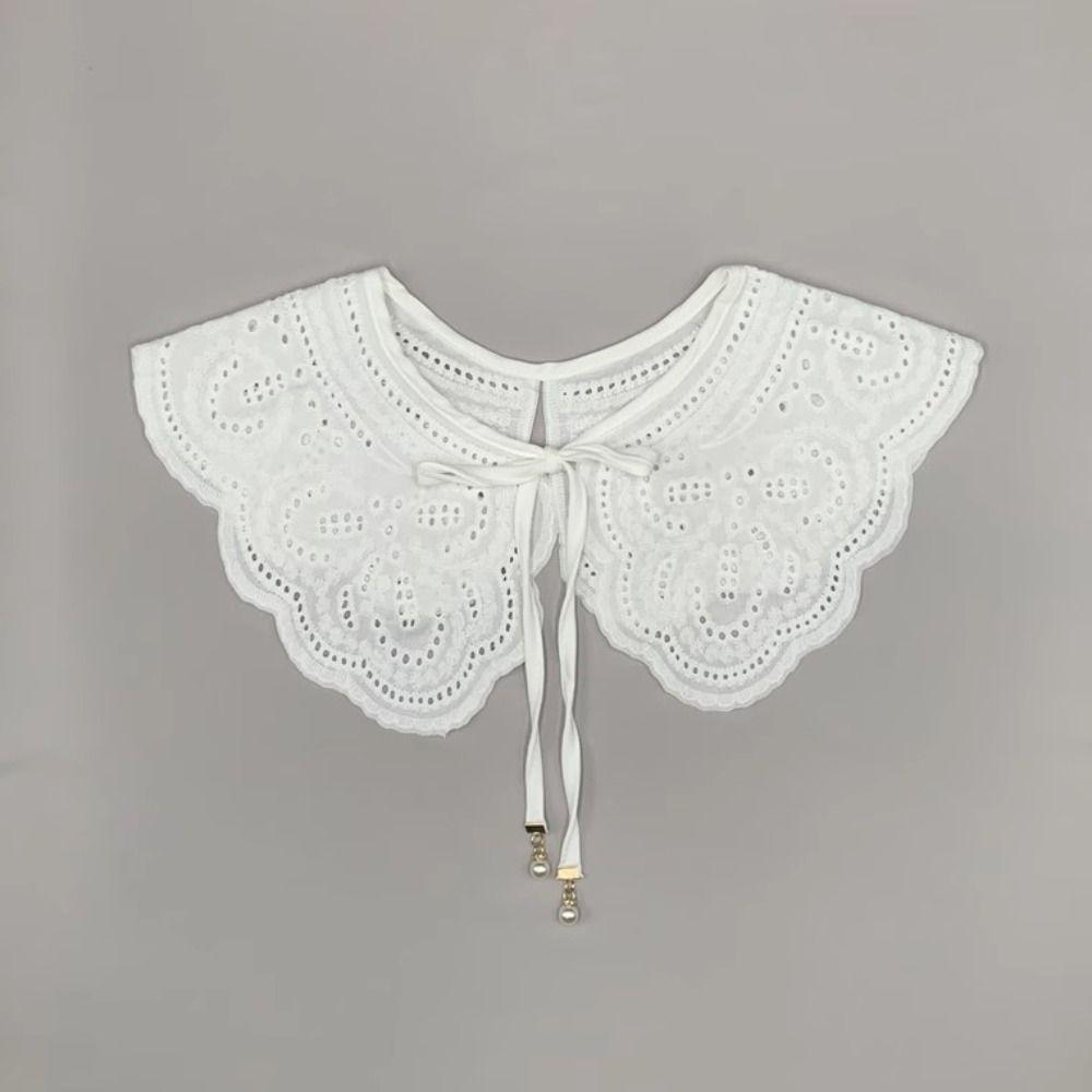 Hollow Out Shawl Wrap Lapel Blouse Lace Shawl Detachable Lolita Doll Collar Student Decor
